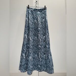Zadig & Voltaire Blue Snake Print Maxi Skirt